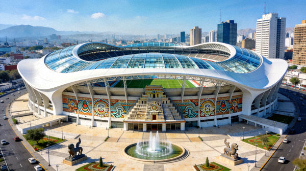 墨西哥城阿兹特克体育场升级后外观全景